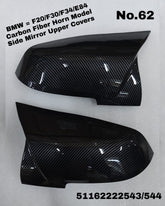 Side Mirror upper cover (Side Mirror cover) Carbon Fiber Horn Model Left 51167292745 & Right 51167292746 Compatible With BMW 1 Series F20 & 3 Series F30 F34 & X1 E84 TAG-SMC-62
